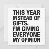 Dit jaar in plaats van een cadeautje, geef ik iede feestdagenkaart (Voorkant)