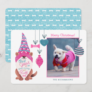 Dit jaar is de foto van Ruff Fun Gnome Dog Feestdagenkaart