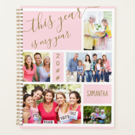 Dit jaar is mijn jaar roze goudfotocollage planner