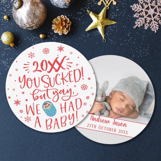 Dit jaar klote maar had een baby foto aankondiging