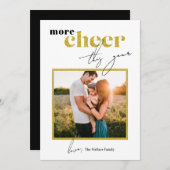 Dit jaar meer vrolijkheid Glittering ingelijste fo Feestdagenkaart (Voorkant / Achterkant)