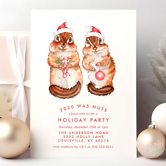 Dit jaar was Nuts Squirrel Kerstfeest Feestdagenkaart