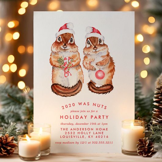 Dit jaar was Nuts Squirrel Kerstfeest Feestdagenkaart