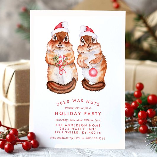 Dit jaar was Nuts Squirrel Kerstfeest Feestdagenkaart