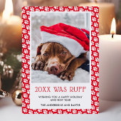 Dit jaar was Ruff Red Pet Photo Christmas-Kaart