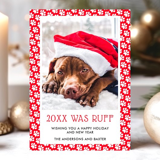 Dit jaar was Ruff Red Pet Photo Christmas-Kaart