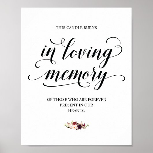 Dit Kaars Branden In Liefdevolle Herinnering Geden Poster (Voorkant)