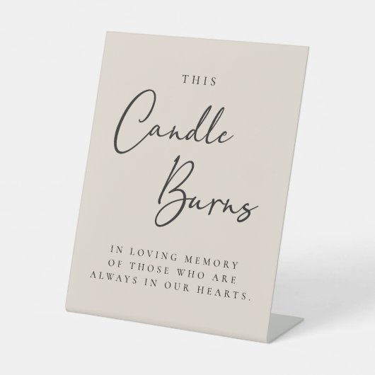 Dit Kaars Branden In Liefdevolle Herinnering Reclamebord Met Voetstuk (Voorkant)