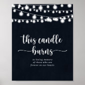 Dit Kaars Brandt Rustieke Slingerlichten Bord Poster (Voorkant)