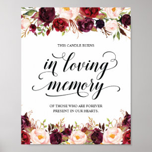 Dit kaars brandt ter nagedachtenis Herdenkingsbord Poster