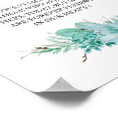 Dit kaarsgebaar brandt Greenery Wedding Memorial Poster (Hoek)