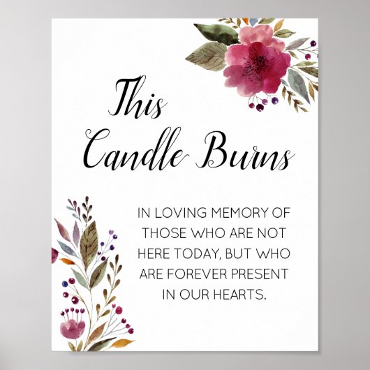 Dit kaarsgebaar brandt Waterverf bruiloft Poster (Voorkant)