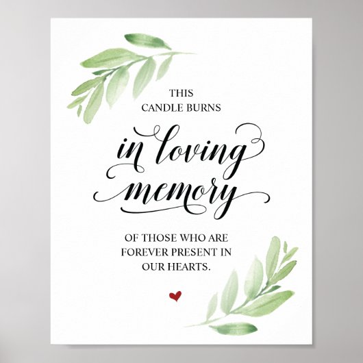 Dit kaarsje brandt ter liefdevolle herinnering Her Poster (Voorkant)