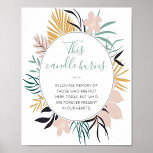Dit kaarsje brandt tropisch herdenkingsgebaar poster