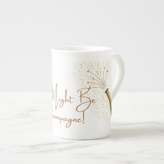 Dit kan champagne porselein koffie Mok zijn - leuk (Voorkant rechts)