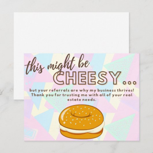 Dit kan Cheesy zijn... maar bedankt. Realtor Pop-b Uitnodiging Briefkaart (Voorkant / Achterkant)