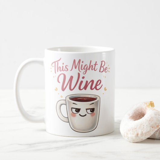 Dit Kan Een Wijnmok Zijn – Grappige Wijn Humor Kof Koffiemok (Met donut)