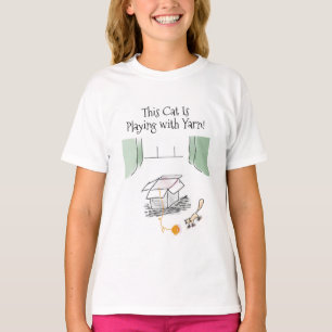 "Dit kattebakje is" Cartoon serie met garen T-shirt