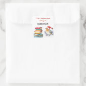 Dit kerstboek is van Naam Kinderen Vierkante Sticker (Tas)