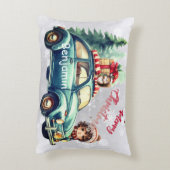 Dit Kerstmis Accent Kussen met een auto erop (Achterkant (Verticaal))