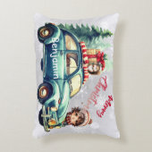 Dit Kerstmis Accent Kussen met een auto erop (Voorkant(Verticaal))