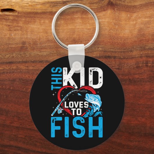 Dit Kind houdt ervan om Gevist jongens te vissen Sleutelhanger (Voorkant)