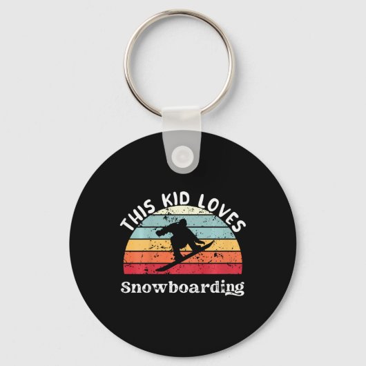 Dit Kind houdt van snowboarden meisjes Sleutelhanger (Voorkant)