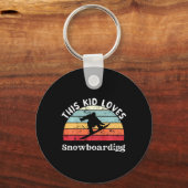 Dit Kind houdt van snowboarden meisjes Sleutelhanger (Voorkant)