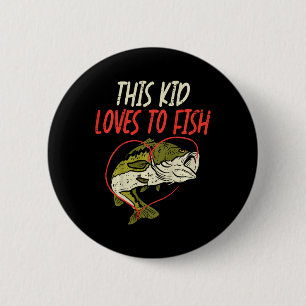 Dit Kind houdt van vissen door Geviste familie mat Ronde Button 5,7 Cm