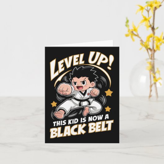 Dit Kind is nu een Black Belt Karate Hapkido Award Kaart (Gele Bloem)