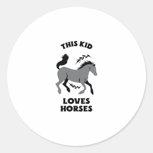 DIT KIND LIGT VAN HORSES RONDE STICKER (Voorkant)