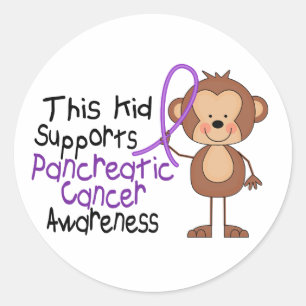 Dit Kind ondersteunt alvleesklier-kankerbewustzijn Ronde Sticker