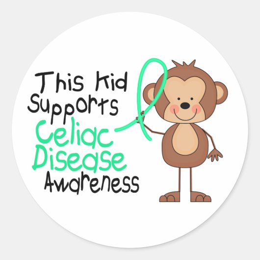 Dit Kind ondersteunt bewustwording omtrent coeliak Ronde Sticker (Voorkant)