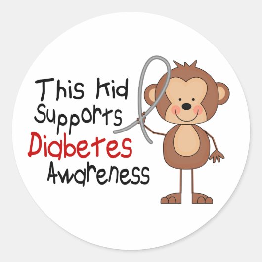 Dit Kind ondersteunt diabetesbewustzijn Ronde Sticker (Voorkant)
