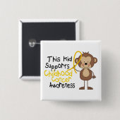 Dit Kind ondersteunt het bewustzijn van kinderkank Vierkante Button 5,1 Cm (Voorkant /achterkant)