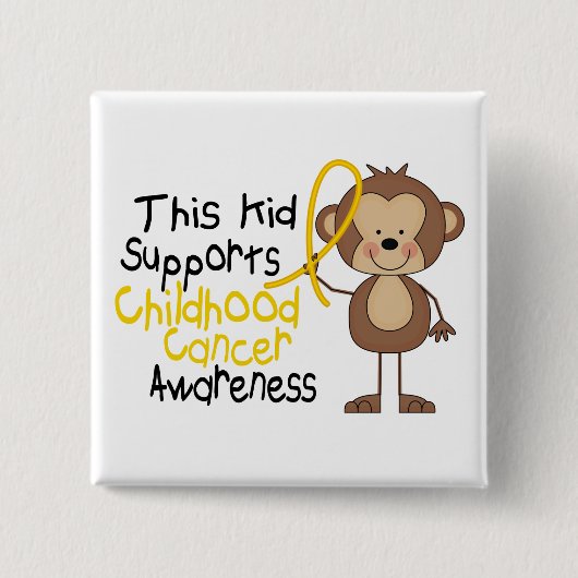 Dit Kind ondersteunt het bewustzijn van kinderkank Vierkante Button 5,1 Cm (Voorkant)