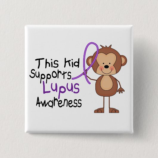 Dit Kind ondersteunt Lupus Bewustheid Vierkante Button 5,1 Cm (Voorkant)