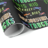 Dit Kind scoort echt Monster Trucks Cadeaupapier (Rol Hoek)