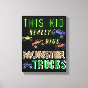 Dit Kind scoort echt Monster Trucks Canvas Afdruk