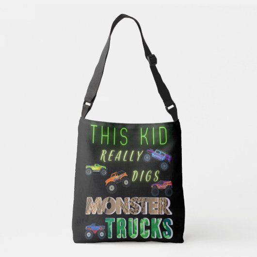 Dit Kind scoort echt Monster Trucks Crossbody Tas (Achterkant)