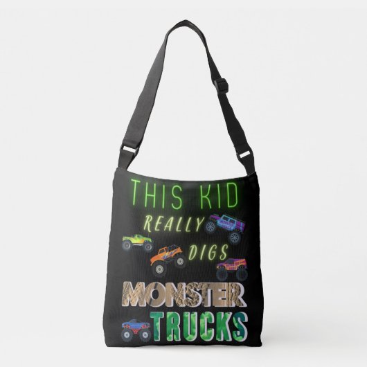 Dit Kind scoort echt Monster Trucks Crossbody Tas (Voorkant)
