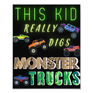 Dit Kind scoort echt Monster Trucks Foto Afdruk