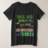 Dit Kind scoort echt Monster Trucks Grote Maat T-shirt (Design voorkant)