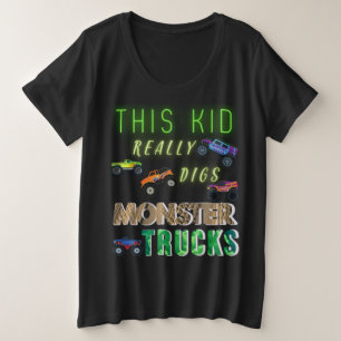 Dit Kind scoort echt Monster Trucks Grote Maat T-shirt
