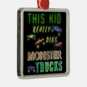 Dit Kind scoort echt Monster Trucks Metalen Ornament (Rechts)