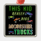 Dit Kind scoort echt Monster Trucks Metalen Ornament (Voorkant)