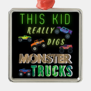 Dit Kind scoort echt Monster Trucks Metalen Ornament