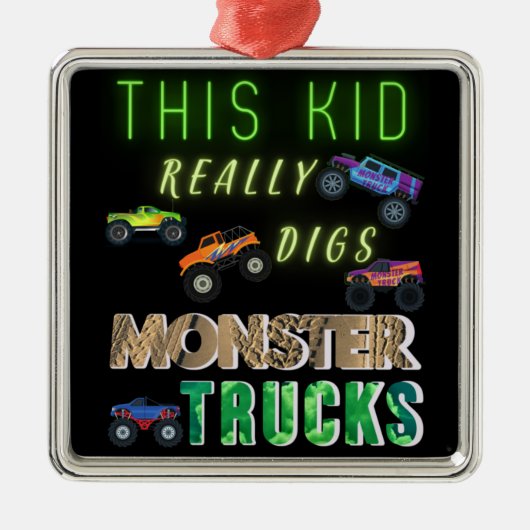 Dit Kind scoort echt Monster Trucks Metalen Ornament (Voorkant)