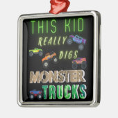 Dit Kind scoort echt Monster Trucks Metalen Ornament (Links)