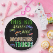 Dit Kind scoort echt Monster Trucks Papieren Bordje (Feest)